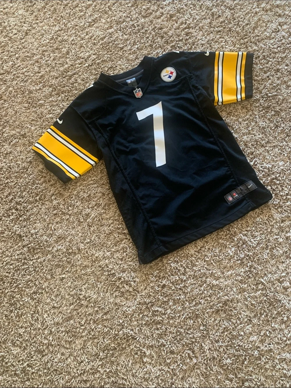 Nike Kids Black and Gold Pittsburgh Steelers Jersey #1